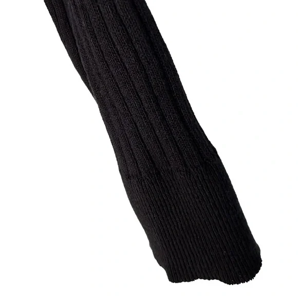 DYNAMITE BLACK RIBBED MAXI DRESS WITH V-NECK, COLLAR & SIDE SLIT | SIZE SMALL - Picture 11 of 15